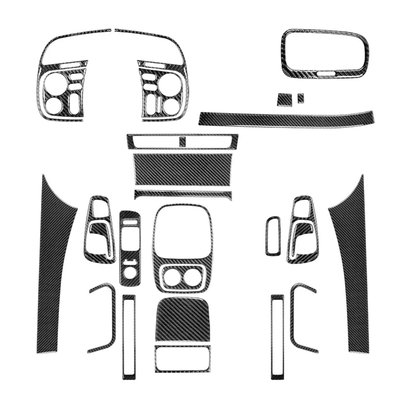 29 Teile/Satz Auto Innenausstattung Aufkleber Carbon Faser Stil Kompatibel for Honda S2000 2000 2001 2002 2003 Auto Dekoration Zubehör(Black1) von yuxinlugr