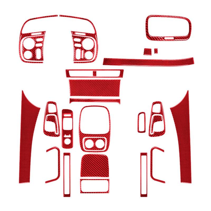 29 Teile/Satz Auto Innenausstattung Aufkleber Carbon Faser Stil Kompatibel for Honda S2000 2000 2001 2002 2003 Auto Dekoration Zubehör(Red1) von yuxinlugr