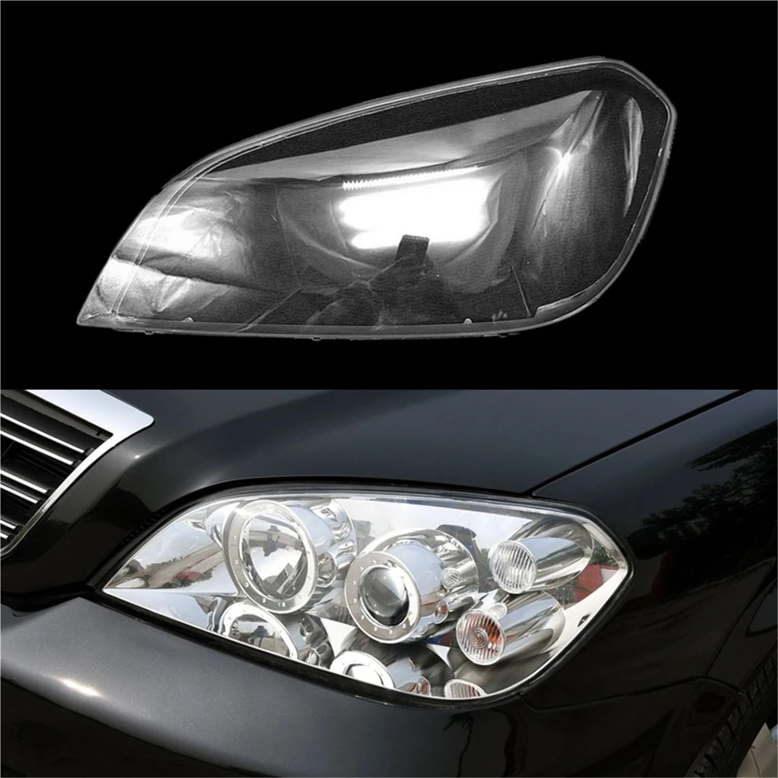 Auto-Frontglas-Linsen-Lampenschirm-Schale, kompatibel mit Chery Eastar 2004–2009, transparenter Lampenschirm, Lampenabdeckung, Auto-Lichtgehäuse, Scheinwerfer-Abdeckung(Left) von yuxinlugr