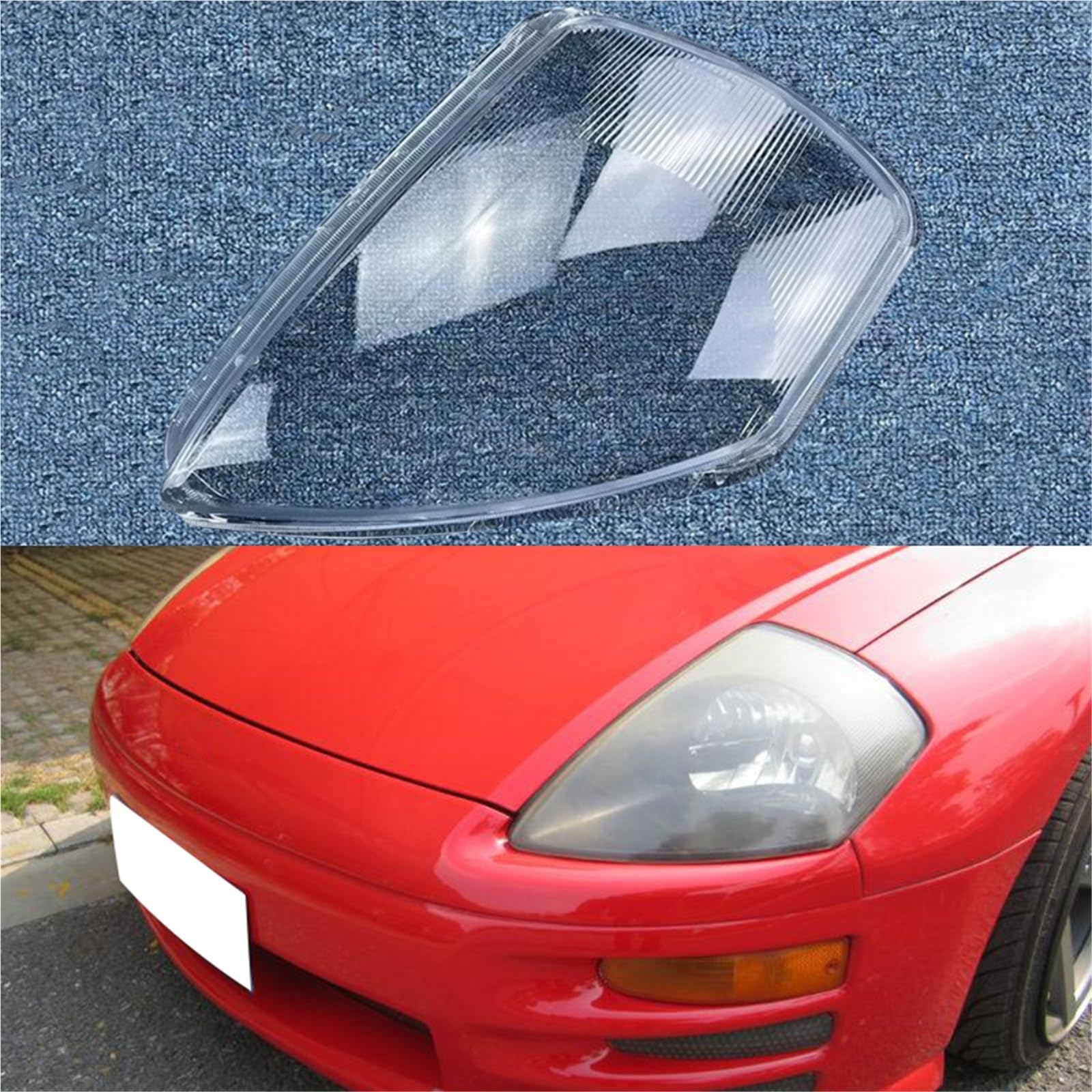 Auto-Frontglas-Linsen-Lampenschirm-Schale, kompatibel mit Mitsubishi Eclipse 2000–2005, transparente Lampenabdeckung, Auto-Lichtgehäuse, Scheinwerfer-Abdeckung(Left) von yuxinlugr