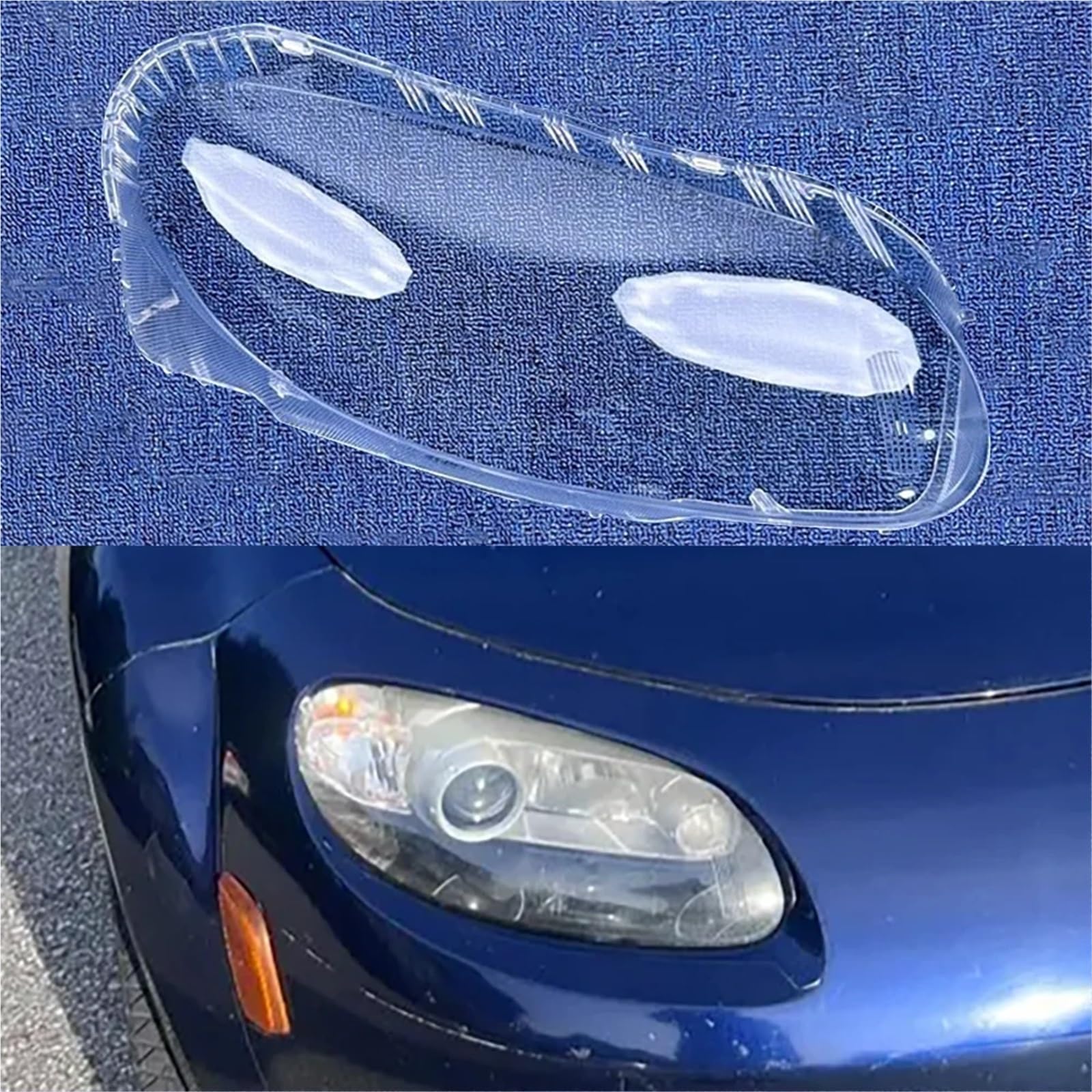 Auto-Kopflampen-Lichtgehäuse, kompatibel mit Mazda MX-5 2005–2008, Auto-Frontscheinwerfer-Objektivabdeckung, Lampenschirm, Lampenabdeckungskappen, Scheinwerferschale(Right) von yuxinlugr