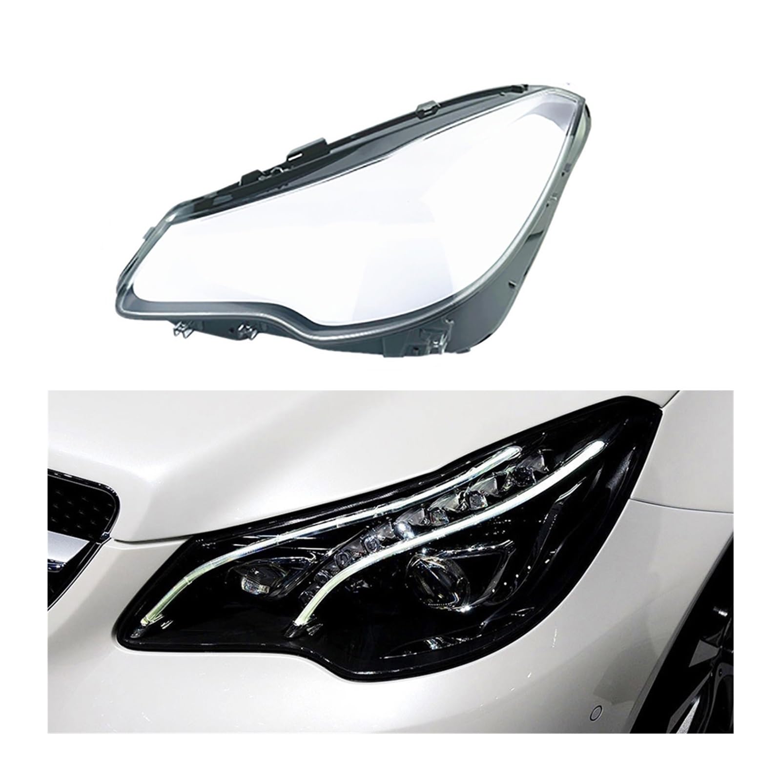 Helle Scheinwerfer-Schattenkappen, Frontscheinwerfer-Abdeckung, Lampenschirm, kompatibel for Mercedes-Benz E-Klasse Coupe W207 E200 E250 E300 2013–2016(Left-01) von yuxinlugr