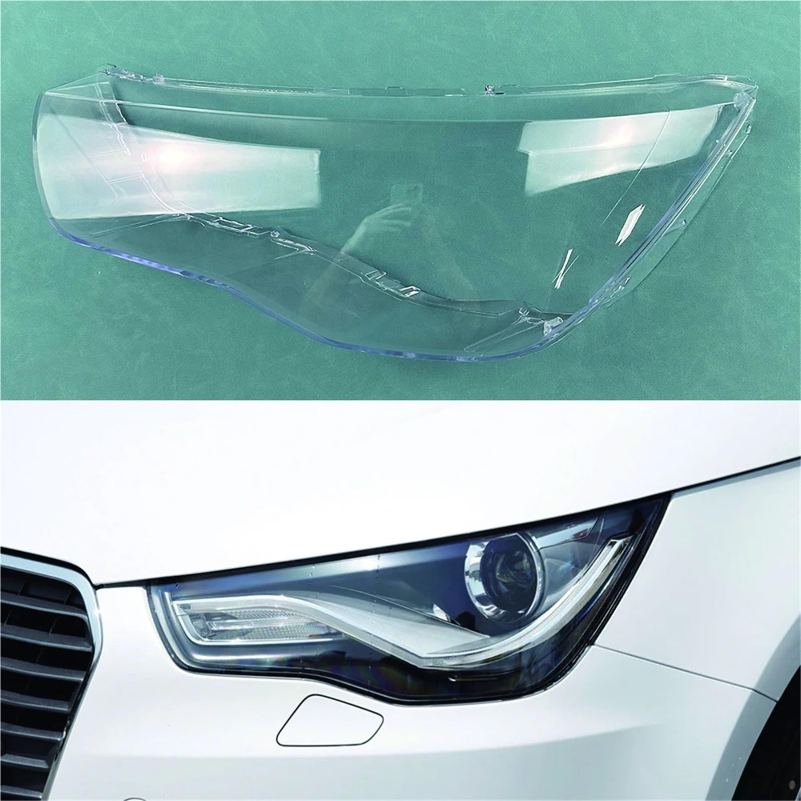 Kompatibel for Audi A1 2011 2012 2013 2014. Scheinwerferabdeckung, transparente Scheinwerferschale, ersetzt den Original-Lampenschirm(Left) von yuxinlugr