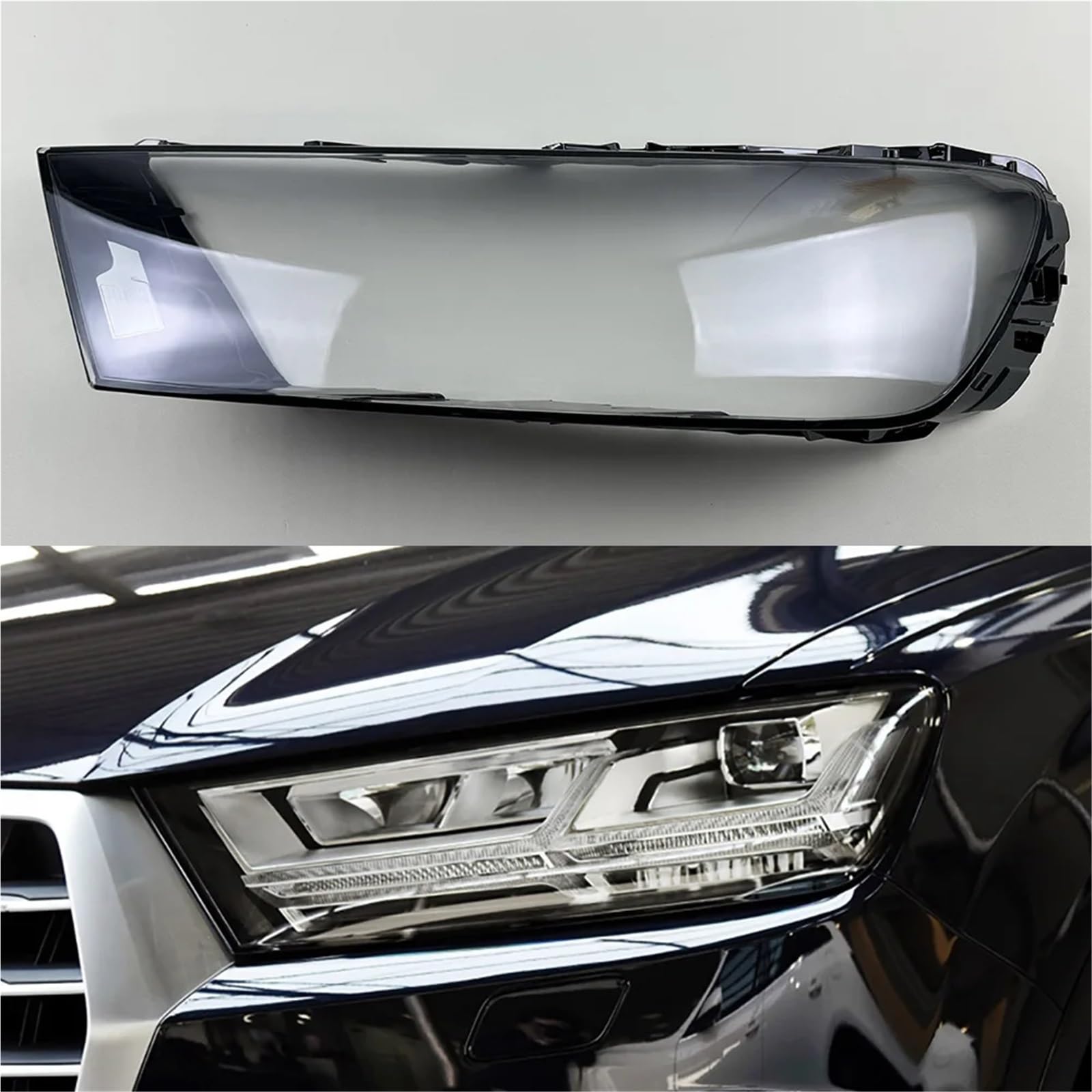 Kompatibel for Audi Q7 2016 2017 2018 2019. Scheinwerfer-Lampenabdeckung, Scheinwerferschale, transparente Maskenlinse, ersetzen Sie den Original-Lampenschirm(Left) von yuxinlugr