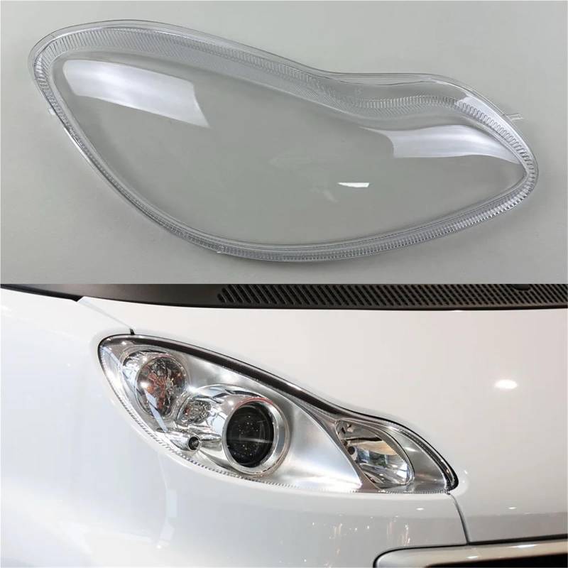 Kompatibel for Benz Smart Fortwo W451 2009–2015, Autozubehör, Scheinwerferabdeckung, transparenter Lampenschirm, Lampenlinse, Scheinwerferschale(Right) von yuxinlugr