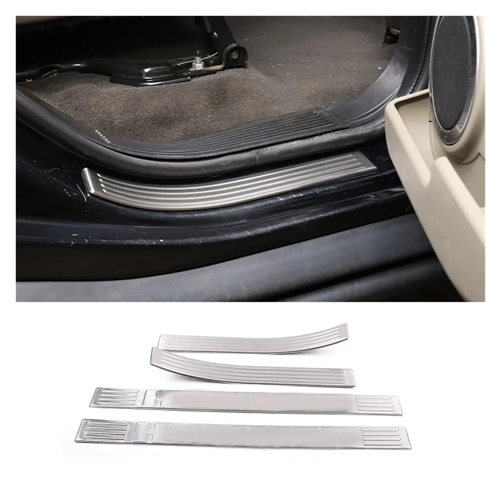 Kompatibel for Hummer H2 2003-2009 Edelstahl Autotürschwellenleiste Türschweller Abnutzungsplatte Dekoraufkleber Autozubehör(Outer Door) von yuxinlugr