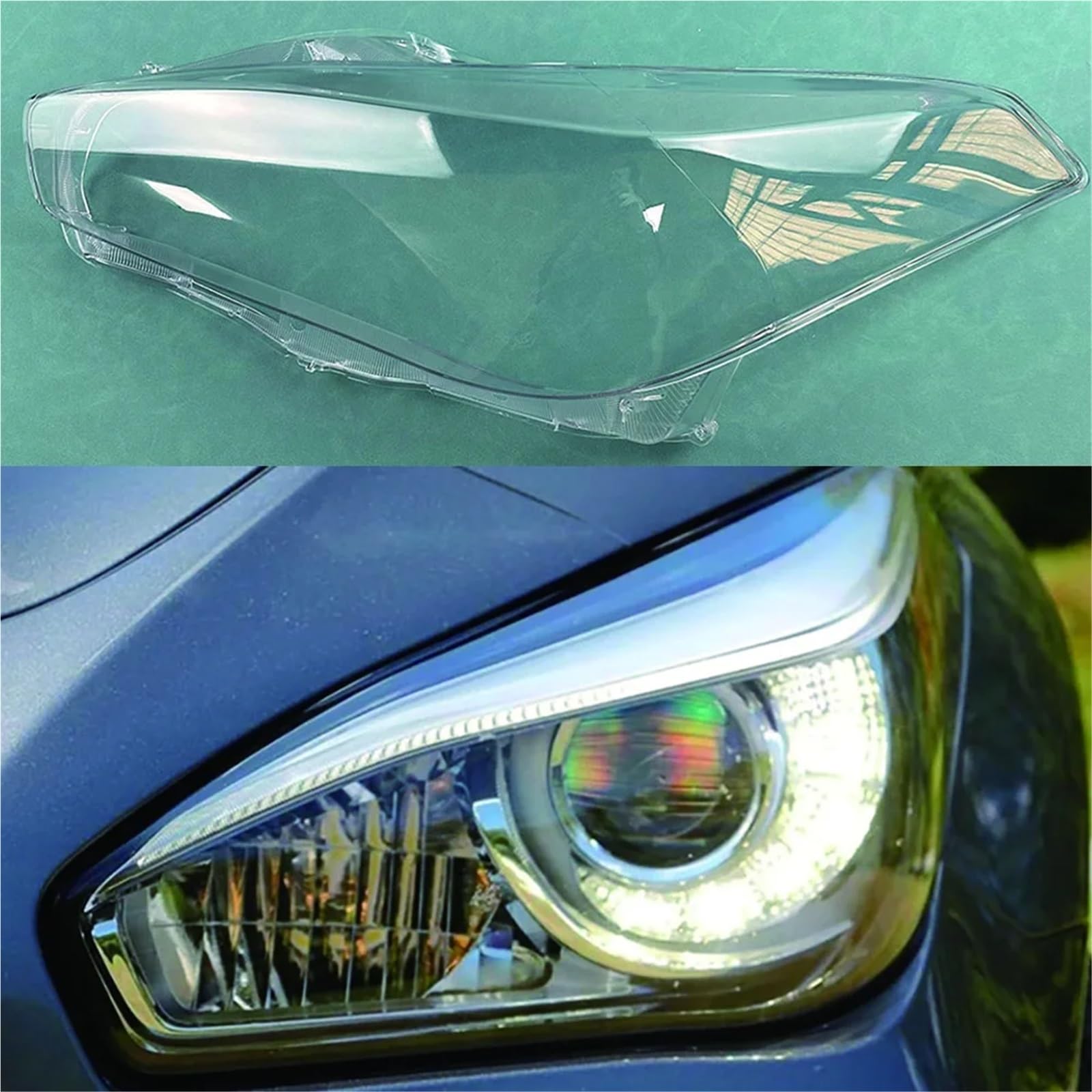 Kompatibel for Infiniti Q70 2015 2016 2017 2018 2019 Scheinwerferabdeckung Transparente Scheinwerferschale Ersetzen Sie den Original-Lampenschirm(Left) von yuxinlugr