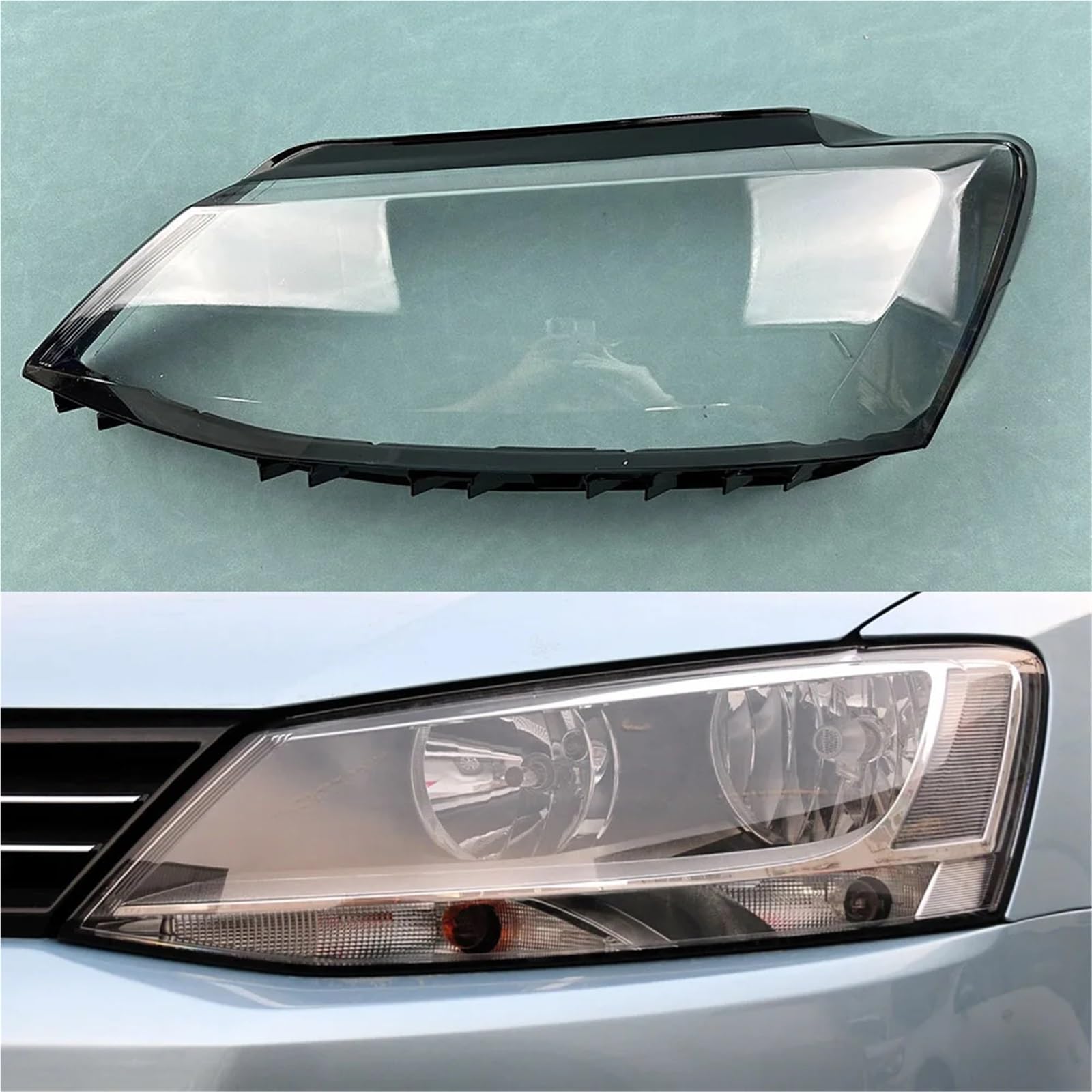 Kompatibel for VW Jetta (Sagitar) 2012–2018, Autozubehör, Scheinwerferabdeckung, transparente Lampenschirmlampen, Scheinwerferschalenlinse(Left) von yuxinlugr