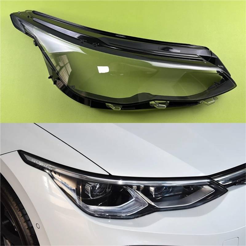 Kompatibel for Volkswagen VW Golf 8 MK8 R-Line GTI 2021 2022 2023 Auto-Frontscheinwerfer-Lampenschirm, transparente Lampenschalen-Linsenabdeckung(Right) von yuxinlugr