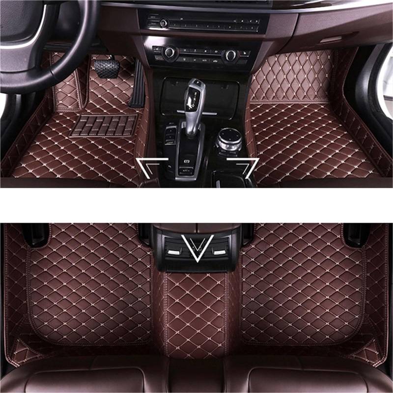 yuxinlugr Auto-Fußmatten, kompatibel mit Mercedes-Benz E-Klasse W210 1996–2002 Limousine, individuell gestalteter PU-Leder-Autoteppich, Schwarze Schutzmatten, Fußpolstereinlagen(Coffee1) von yuxinlugr