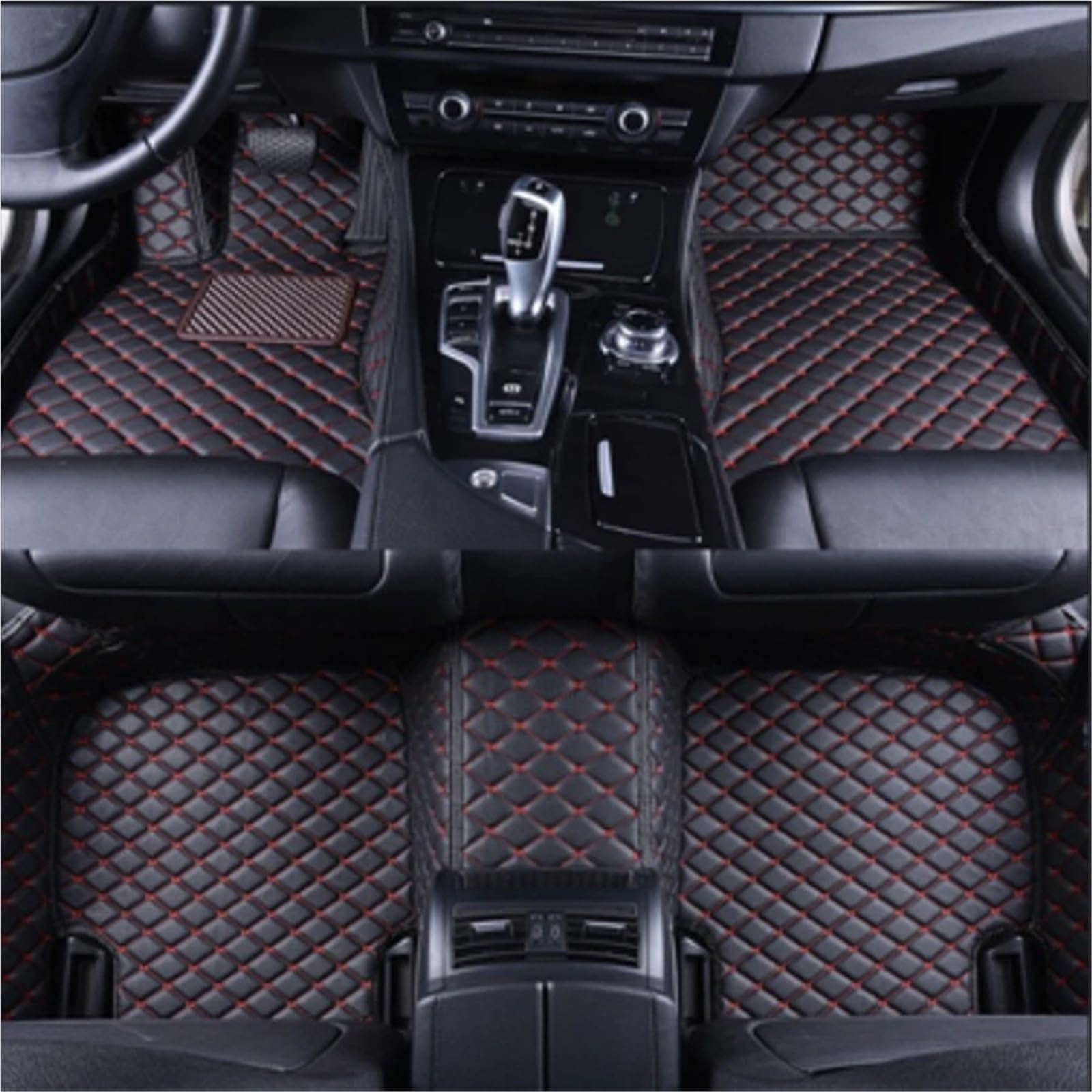 yuxinlugr Auto-Fußmatten kompatibel for Land Rover Freelander 2 2015 2014 2013 2012 2011 2010 Custom Fit FloorLiner Auto-Fußpolster Teppichbezug Teile(Black RED) von yuxinlugr