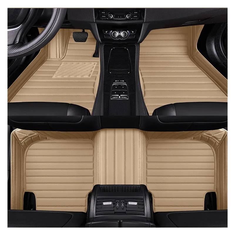 yuxinlugr Kompatibel for Infiniti Q70 2017 Jahr Auto-Fußmatten, luxuriöse Auto-Fußteppiche, PU-Leder, Samt und Nylon(Beige1) von yuxinlugr