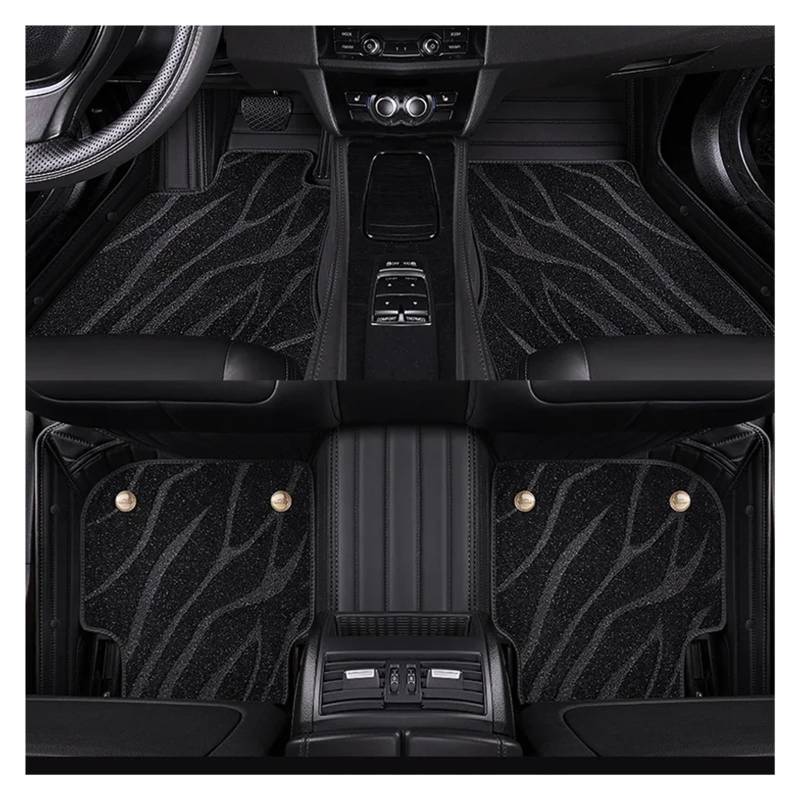 yuxinlugr Kompatibel for Infiniti Q70 2017 Jahr Auto-Fußmatten, luxuriöse Auto-Fußteppiche, PU-Leder, Samt und Nylon(Black and Velvet) von yuxinlugr