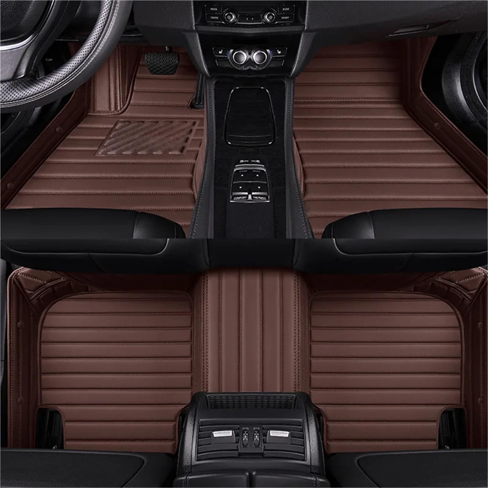 yuxinlugr Kompatibel for Infiniti QX50 2020 Jahr Auto-Fußmatten, luxuriöse Auto-Fußteppiche, PU-Leder, Samt und Nylon(Coffee1) von yuxinlugr