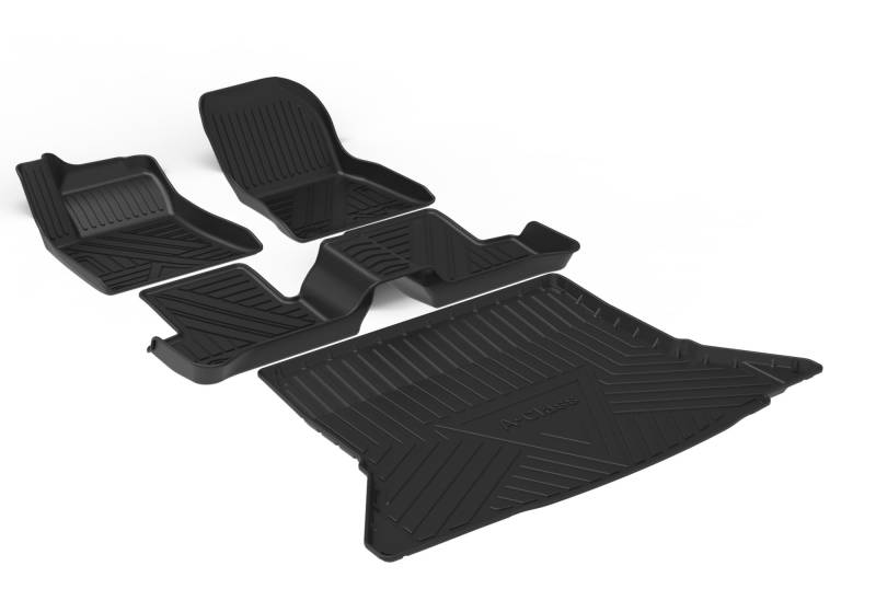 yuxinlugr Kompatibel for Mercedes Benz A-Klasse 2019–2024, Gummi-Fußmatten, rutschfest, Autozubehör, Autoteppiche, TPE-Fußpolster(Only car Floor mats) von yuxinlugr