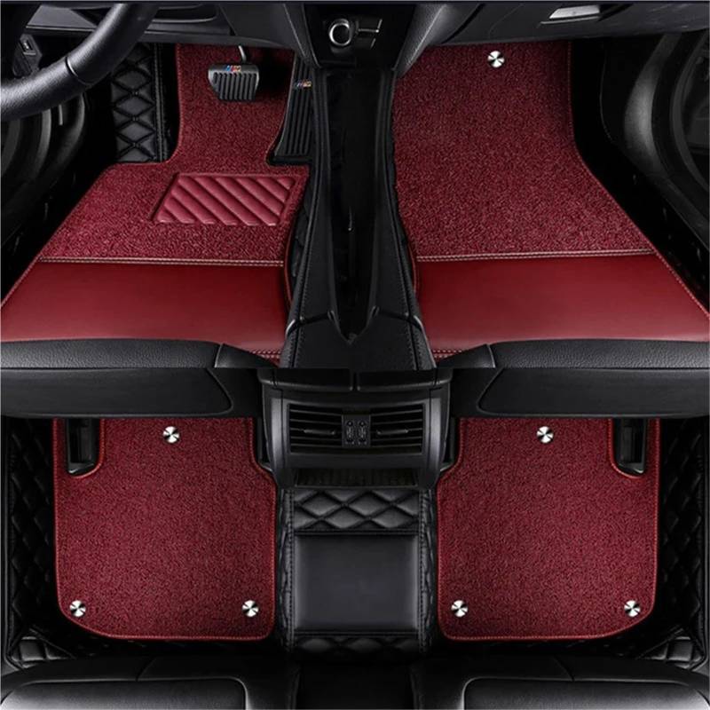 yuxinlugr Maßgeschneiderte 3D-Auto-Fußmatte, kompatibel mit Chevrolet Orlando 2011–2022 Aveo 2011–2017 Malibu 2012–2022 Malibu XL, Innenausstattung, Autozubehör(Black red 5seat,Malibu 2012-2015) von yuxinlugr