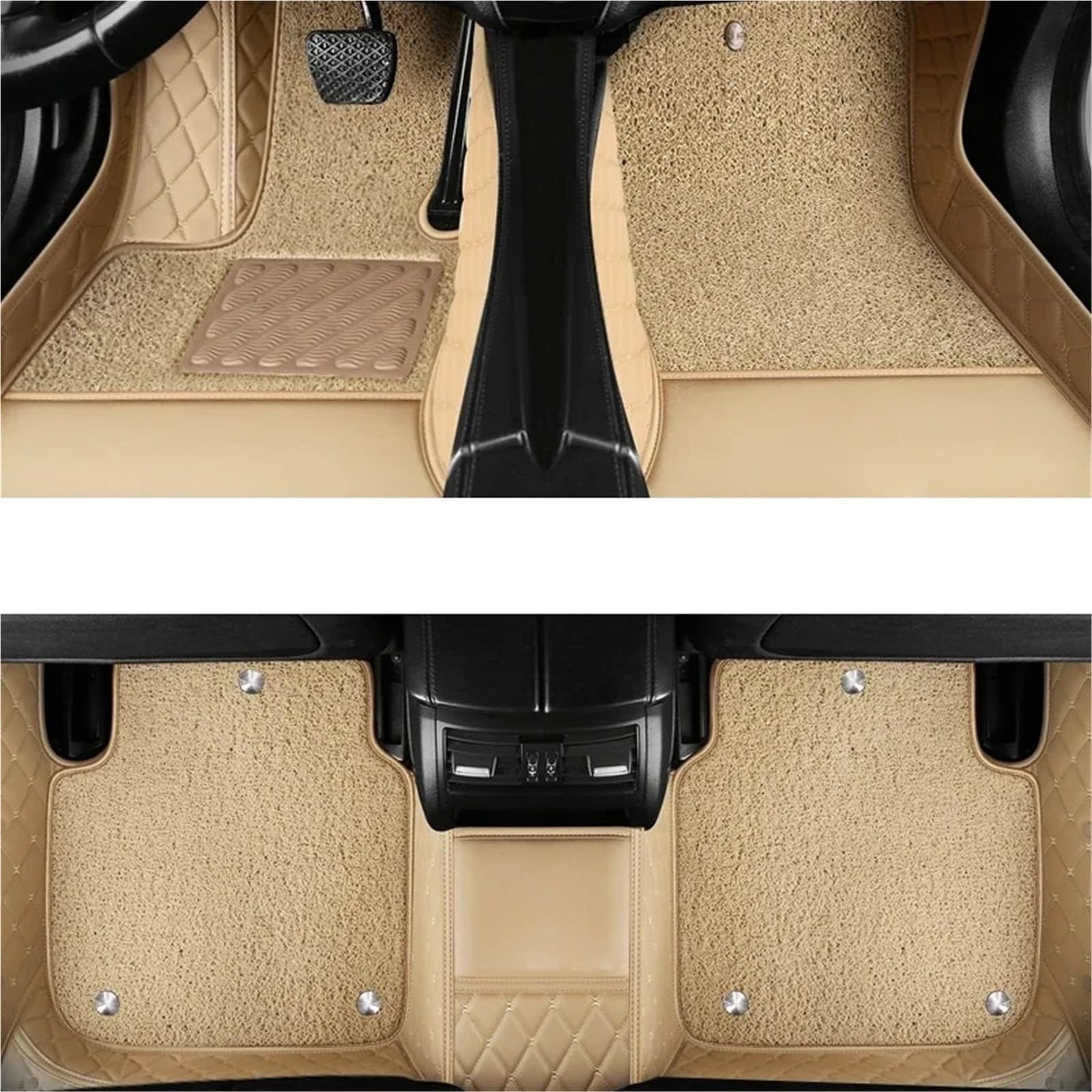 yuxinlugr Maßgeschneiderte Auto-Fußmatten, kompatibel for Hyundai Genesis G80 2020–2023, GV60 GV80, kompatibel for Genesis Coupe 2009–2016 Jahre, Innendetails, Autozubehör(Beige 5seat,Coupe 2004-2006) von yuxinlugr