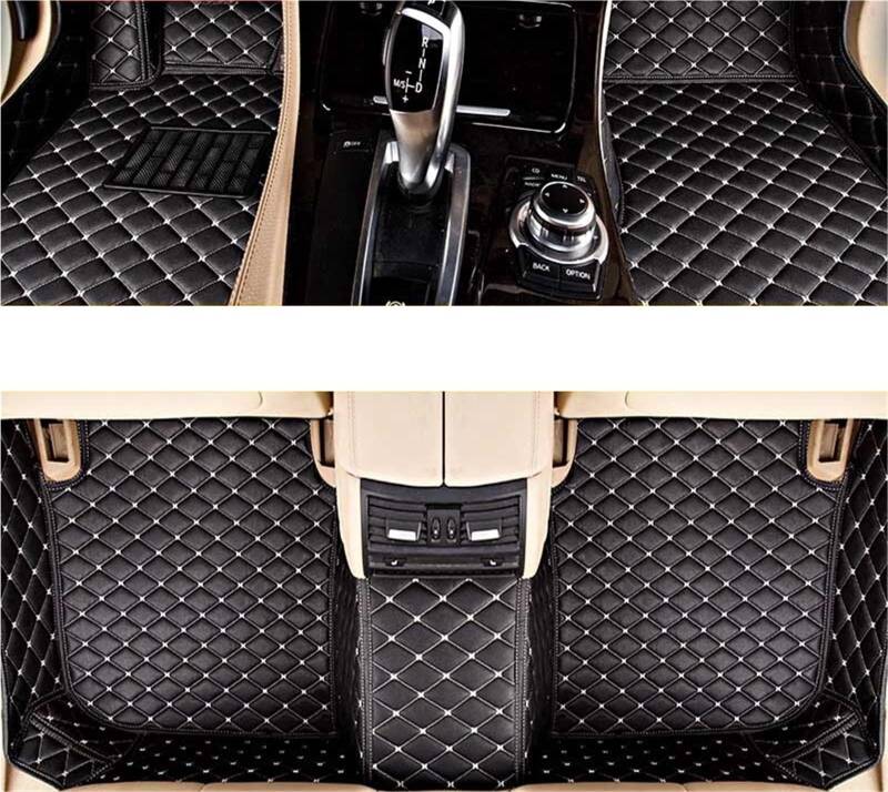 yuxinlugr Maßgeschneiderte Auto-Fußmatten, kompatibel mit Cadillac Escalade, Auto-Teppiche, Fußmatten, Coche-Zubehör(Black Beige1,2014-2023) von yuxinlugr