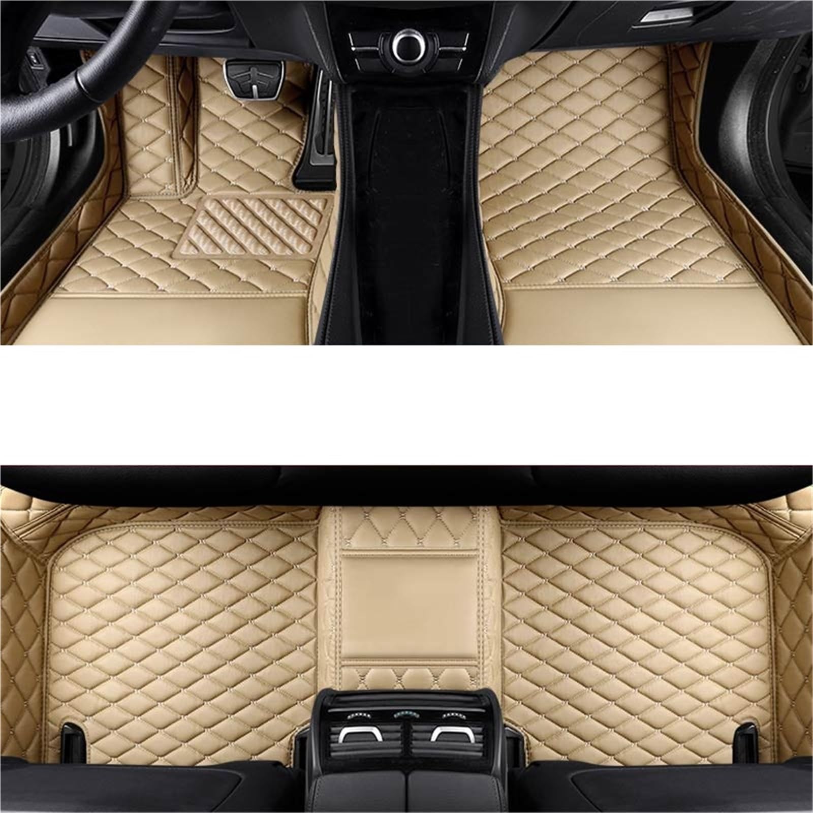 yuxinlugr Maßgeschneiderte Auto-Fußmatten, kompatibel mit Chevrolet Spark Matiz, Auto-Teppiche, Fußmatten, Coche-Zubehör(Beige1,2005-2010) von yuxinlugr