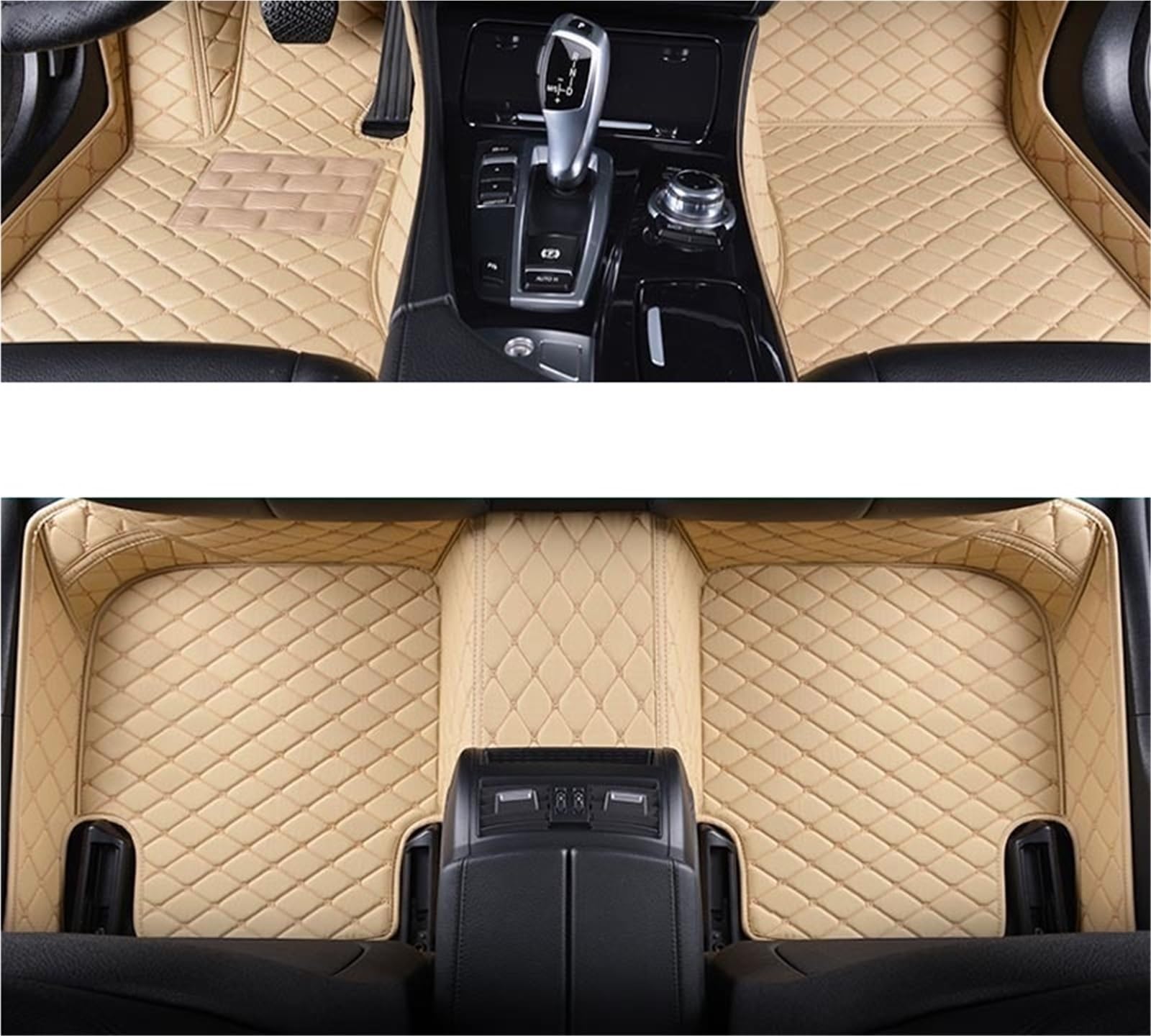 yuxinlugr Maßgeschneiderte Auto-Fußmatten, kompatibel mit Ford F150 F-150, Auto-Teppiche, Fußmatten, Coche-Zubehör(Beige1,2009-2014 2Doors) von yuxinlugr