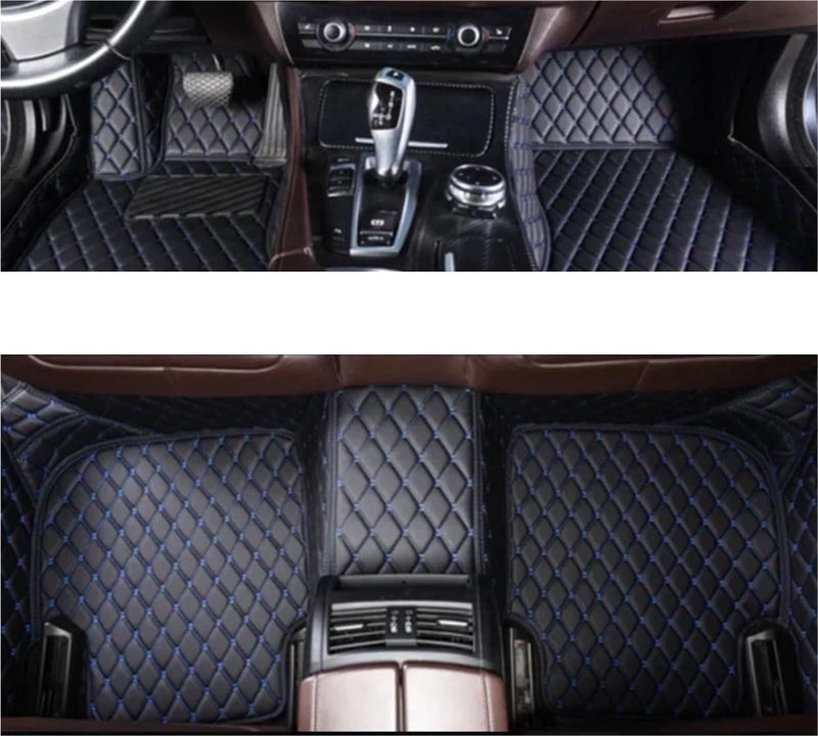 yuxinlugr Maßgeschneiderte Auto-Fußmatten, kompatibel mit Ford F150 F-150, Auto-Teppiche, Fußmatten, Coche-Zubehör(Black blue1,2009-2014 2Doors) von yuxinlugr