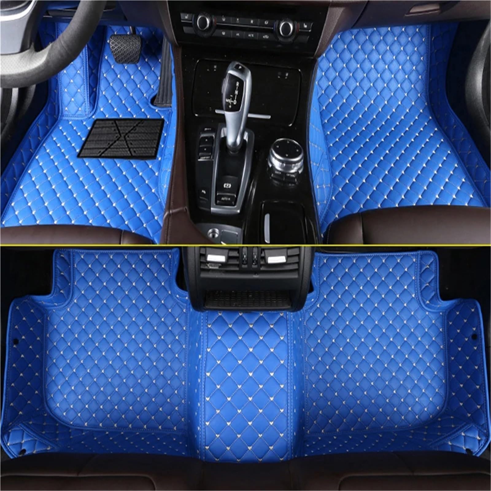 yuxinlugr Maßgeschneiderte Auto-Fußmatten, kompatibel mit Infiniti QX70 2014 2015 2016 2017 2018, Auto-Zubehör, Auto-Fußteppich(13-Blue,LHD) von yuxinlugr