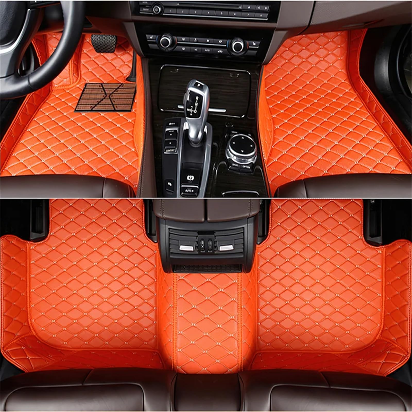 yuxinlugr Maßgeschneiderte Auto-Fußmatten, kompatibel mit Infiniti QX70 2014 2015 2016 2017 2018, Auto-Zubehör, Auto-Fußteppich(9-Orange,LHD) von yuxinlugr