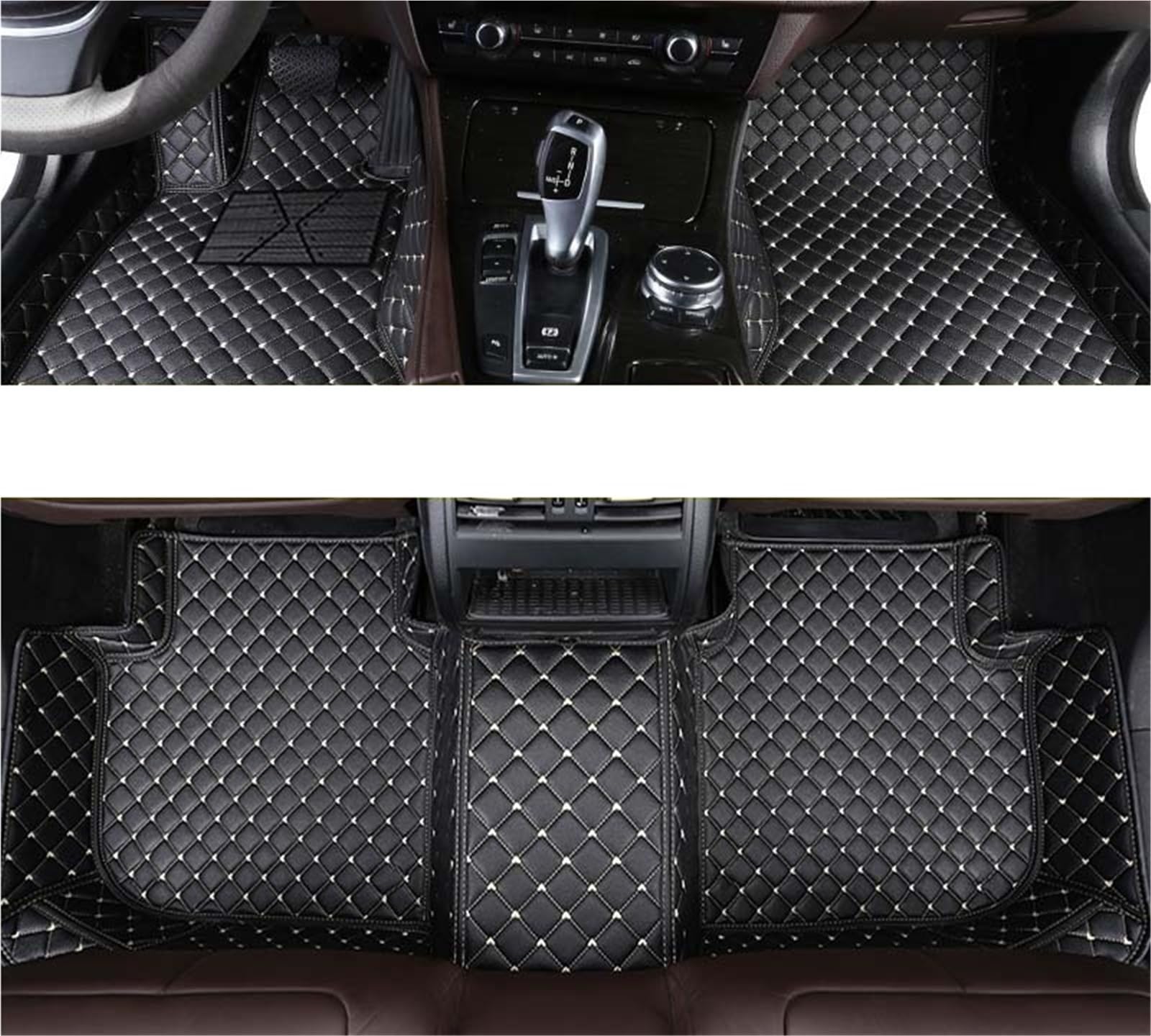 yuxinlugr Maßgeschneiderte Auto-Fußmatten, kompatibel mit KIA Optima Magentis Lotze K5, Auto-Teppiche, Fußmatten, Coche-Zubehör(Black Beige1,Hybrid) von yuxinlugr