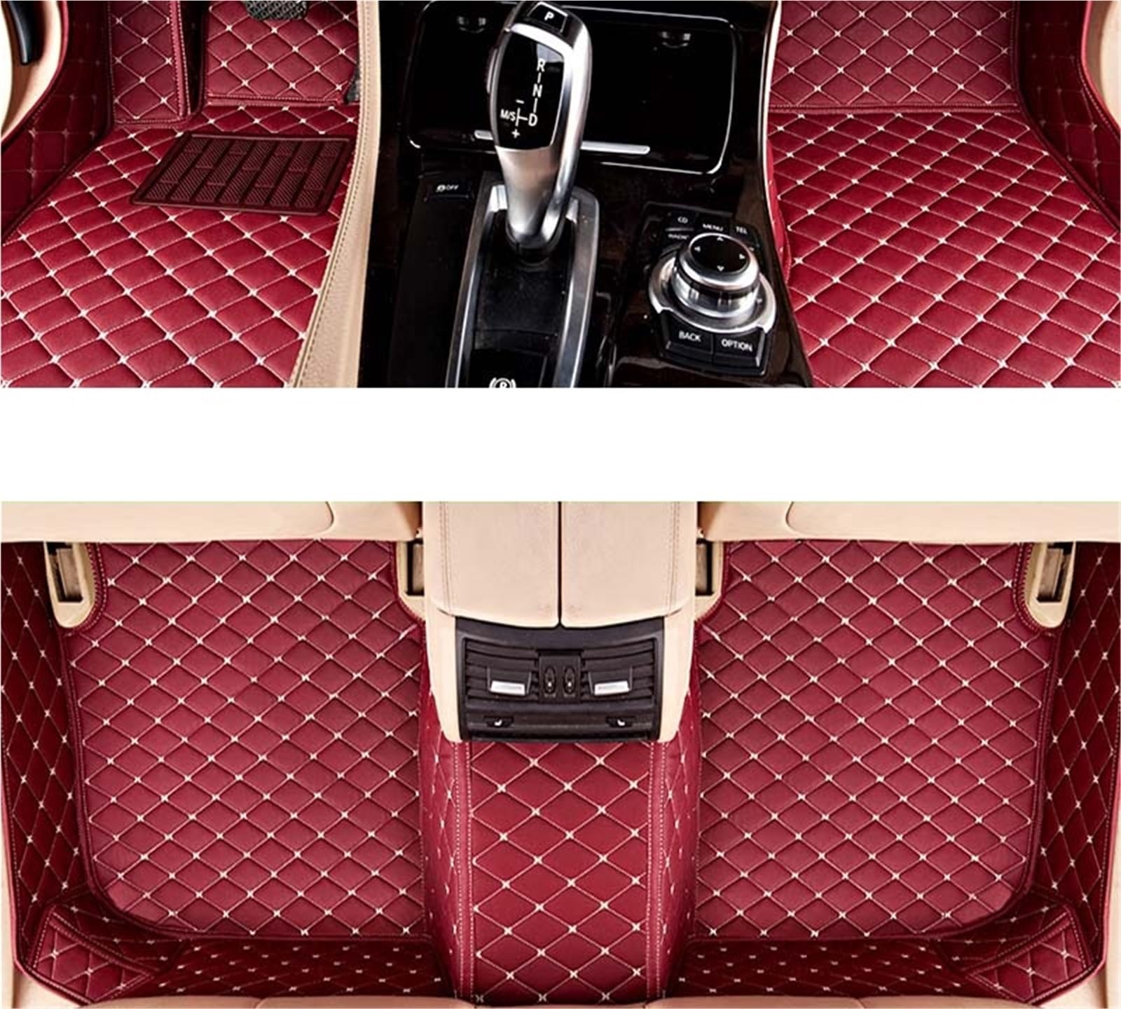 yuxinlugr Maßgeschneiderte Auto-Fußmatten, kompatibel mit Land Rover Discovery LR3 LR4, Auto-Teppiche, Fußmatten, Coche-Zubehör(Claret,2010-2016 5Seats 4th) von yuxinlugr