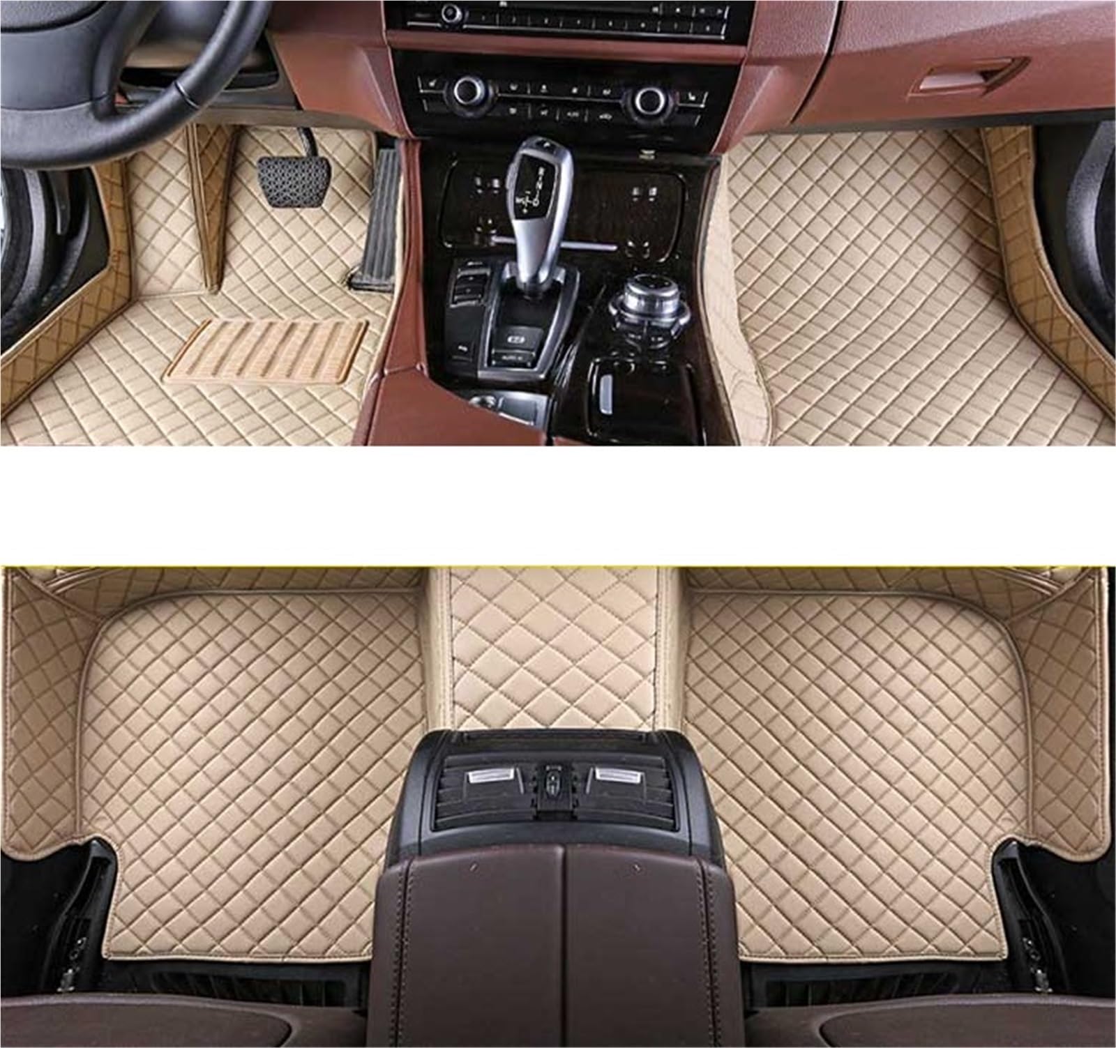 yuxinlugr Maßgeschneiderte Auto-Fußmatten, kompatibel mit Mercedes Benz E-Klasse Coupe C207 C238 Cabriolet A207, Autoteppiche, Fußmatten, Coche-Zubehör(Beige1,2013-2017Convertible) von yuxinlugr