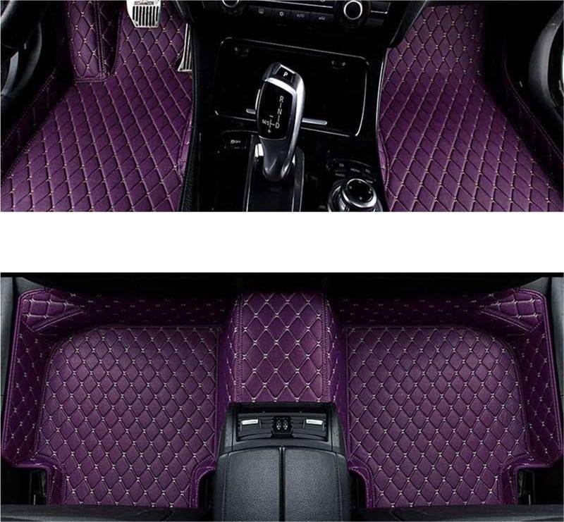 yuxinlugr Maßgeschneiderte Auto-Fußmatten, kompatibel mit Mercedes Benz E-Klasse Coupe C207 C238 Cabriolet A207, Autoteppiche, Fußmatten, Coche-Zubehör(Purple1,2024) von yuxinlugr