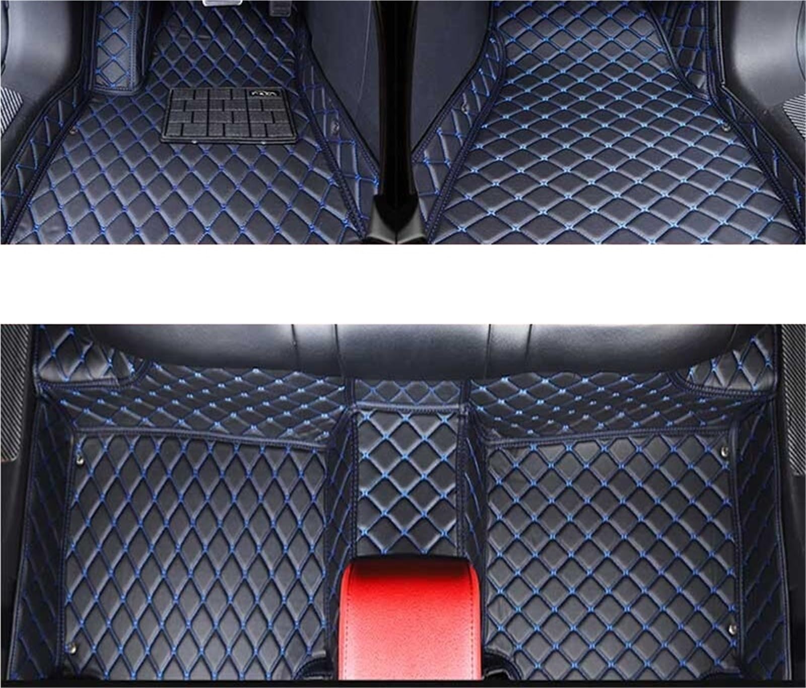 yuxinlugr Maßgeschneiderte Auto-Fußmatten, kompatibel mit Mercedes Benz G-Klasse W461 W463 2000–2023, Autoteppiche, Fußmatten, Coche-Zubehör(Black blue1,2000-2018 G Class) von yuxinlugr