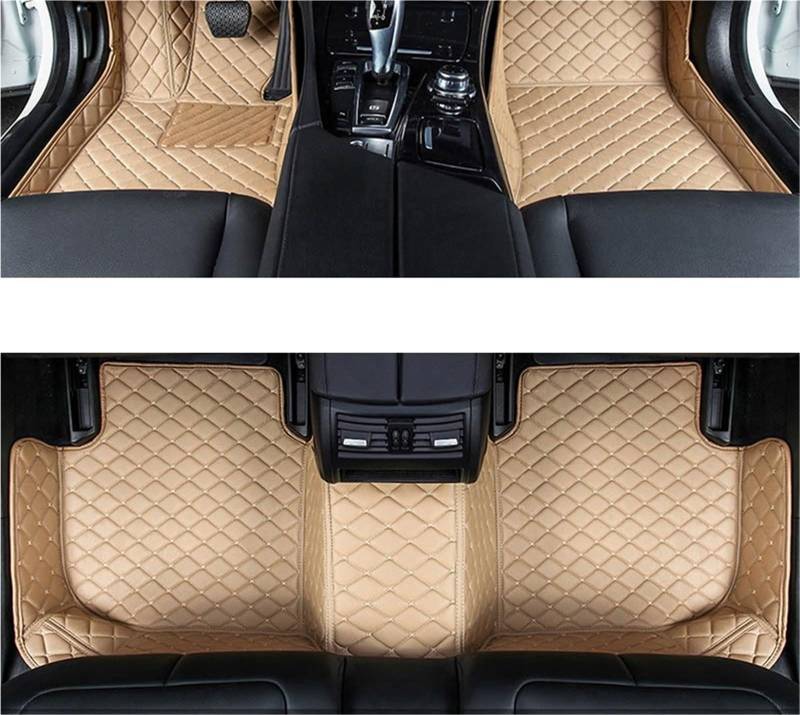 yuxinlugr Maßgeschneiderte Auto-Fußmatten for VW, kompatibel mit Tiguan, Autoteppiche, Fußmatten, Coche-Zubehör(Beige1,Tiguan Allspace) von yuxinlugr