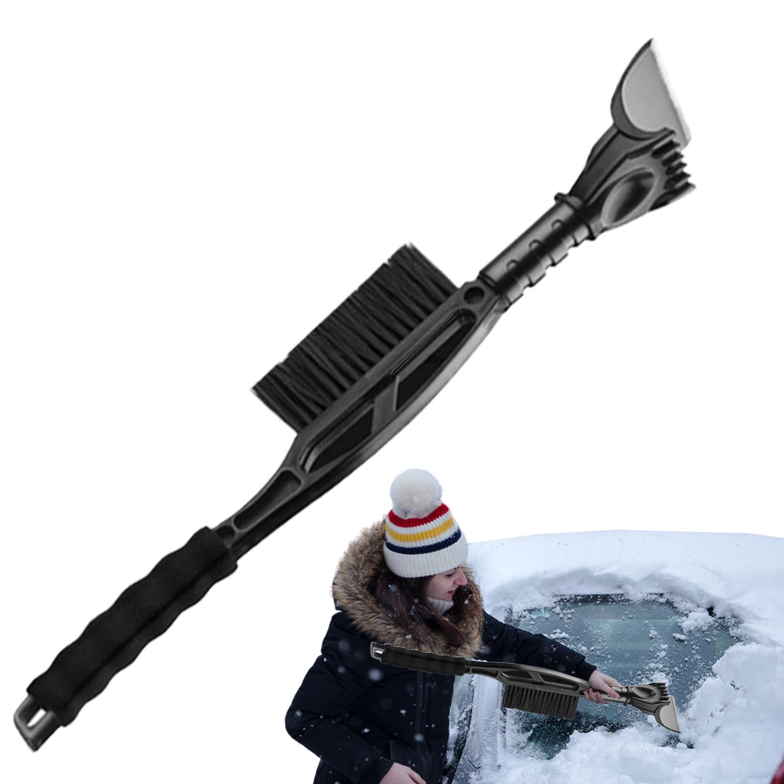 yztju Windschutzscheibenschaber für und Schnee, Auto-Eiskratzer und Bürste - Multifunktionale Windschutzscheiben Adjustable Schnee-Autobürste - Auto-Schneeschaber, praktischer von yztju