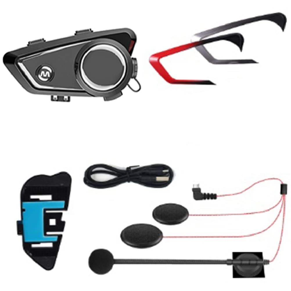 zZUupy Motorrad-Reithelm mit Bluetooth-Headset Hardlabel Integrierte Gegensprechanlage und Musikfreigabefunktion Gelten für Halbhelm von zZUupy