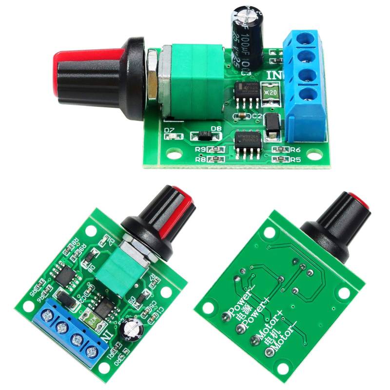 zalati 2 Stück PWM-Motordrehzahlregler DC 1,8 V 3 V 5 V 6 V 12 V 2 A 1803BK Einstellbarer Drehzahlregler Niederspannungs-Steuermodul-Controller mit Taste von zalati