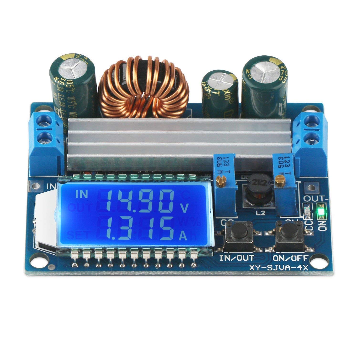 zalati Buck Boost Power Converter Automatische Step-Up/Down-Platine DC 5,5–30 V auf DC 0,5–30 V mit LCD-Display für Konstantstrom-Spannungsanpassung von zalati