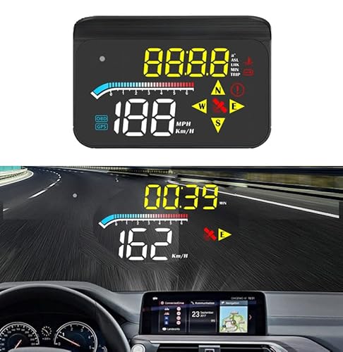 zalati HUD Display Head-Up Display Dual-Mode GPS OBD Reflexion Projektion auf Front Windschutzscheibe mit USB Anschluss für Autos von zalati