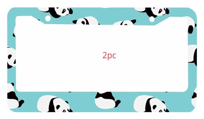 2er-Pack Auto-Kennzeichenrahmen, süßer Baby-Panda, schöne Bärentiere, Aluminium-Autozubehör mit 4 Löchern und Schrauben, 30,5 x 15,2 cm(4) von zhuhangyu