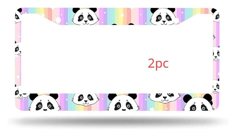 2er-Pack Auto-Kennzeichenrahmen, süßer Baby-Panda, schöne Bärentiere, Aluminium-Autozubehör mit 4 Löchern und Schrauben, 30,5 x 15,2 cm(5) von zhuhangyu