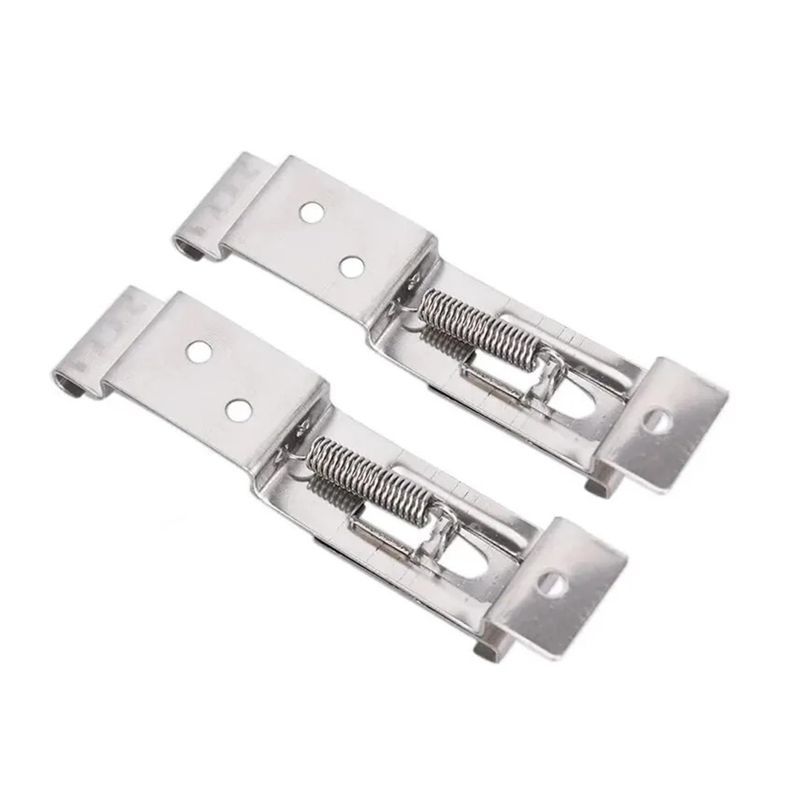 6 Stück rechteckige Kfz-Kennzeichen-Halterung, federbelastet, Edelstahl, for Autos, Rahmenhalter, Klemmen, Anhänger-Kennzeichen-Clips(Silvery- 6 PCS) von zhuhangyu