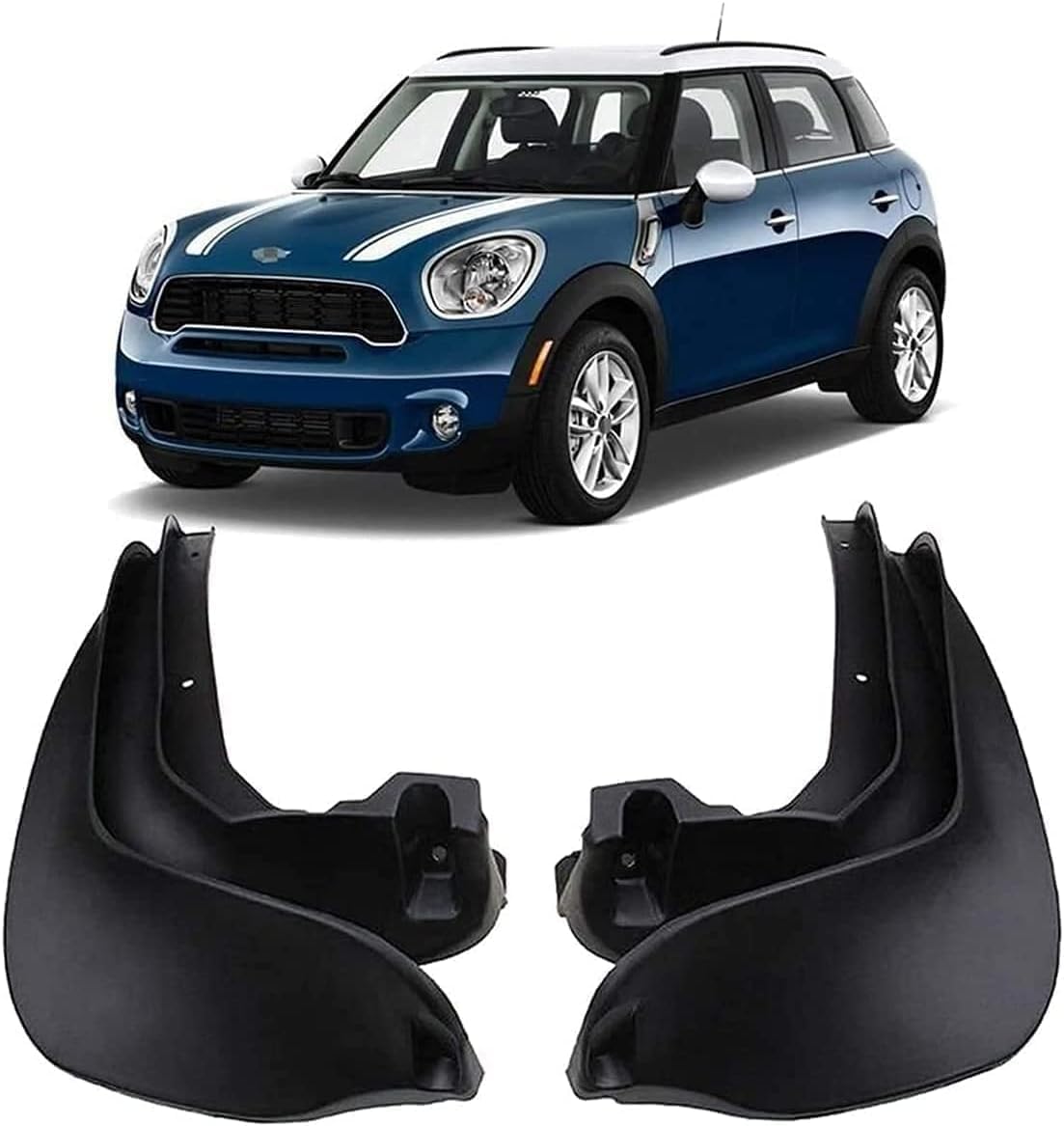 4 Stück Auto Schmutzfänger Spritzschutz für Mini Cooper Countryman R60 2008-2017, Wasserdicht Kotflügel Splash Klappen Spritzschutz Flap Guards Zubehö von zjxcnb