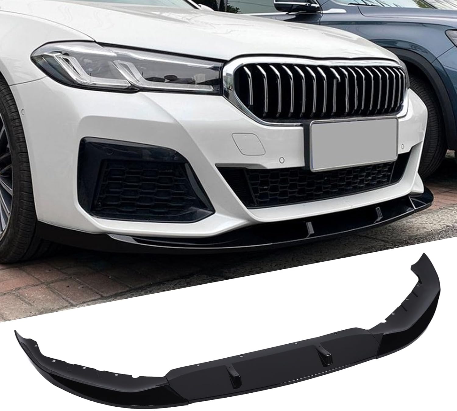 Auto Frontstoßstangen Lippe Spoiler für 5 Series G30 G31 LCI M Sport 2021 to 2023, Front Spoiler Lippe Splitter Diffusor Stoßfänger Styling Antikollision Zubehör von zjxhnb