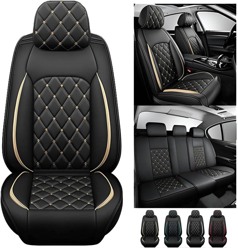 zjxhnb Auto Sitzbezüge für Renault-Clio III/Renault-Clio 2000-2018 2019 2020 2021 2022 2023 2024, Full Surround Custom Vorne Hinten Leder Auto-Schonbezüge Sets Zubehör,B von zjxhnb