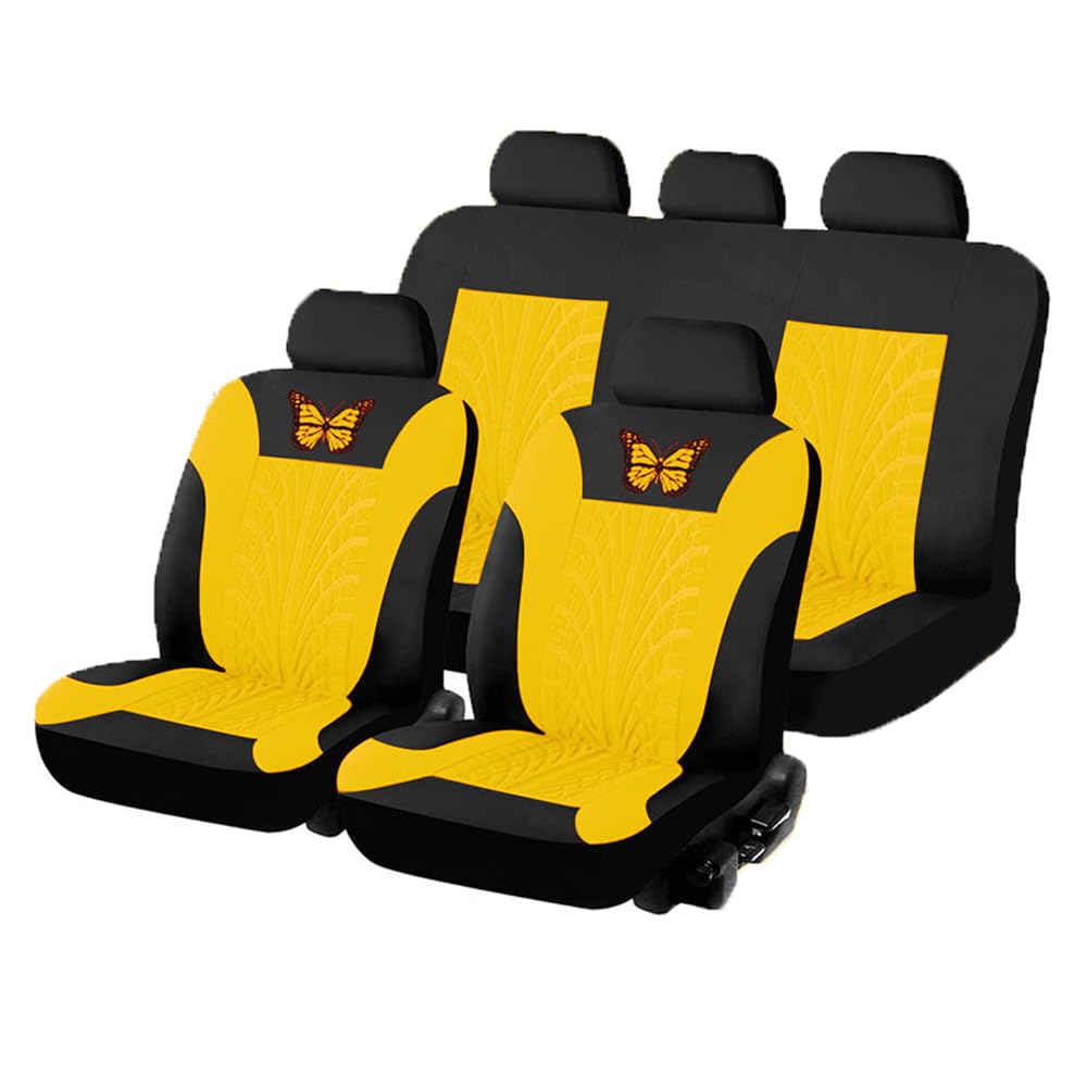 5 Sitze Alles Inklusive Auto Sitzbezüge Sets für Accord Crosstour 2010-2015, 9 pcs Auto Sitzbezüge Sets Weich Autositzbezüge Kompletter Satz,Yellow von zllkj