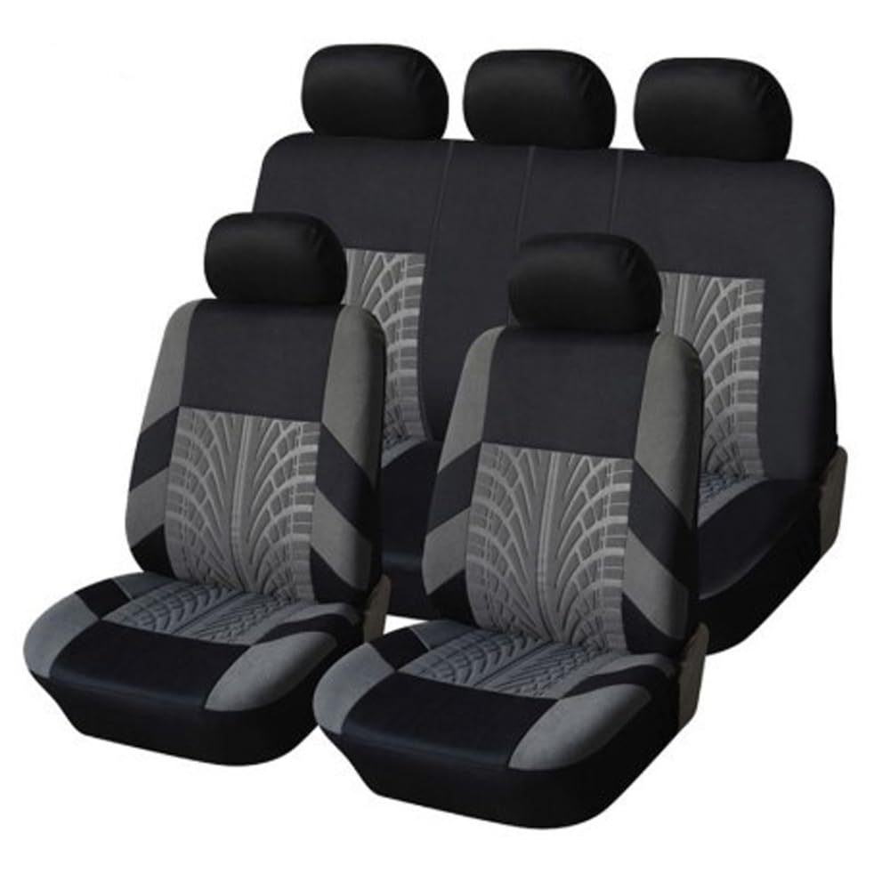 5 Sitze Alles Inklusive Auto Sitzbezüge Sets für Peugeot 3008 SUV (0U) 2009-2016, 9 pcs Auto Sitzbezüge Sets Weich Autositzbezüge Kompletter Satz,Grey von zllkj