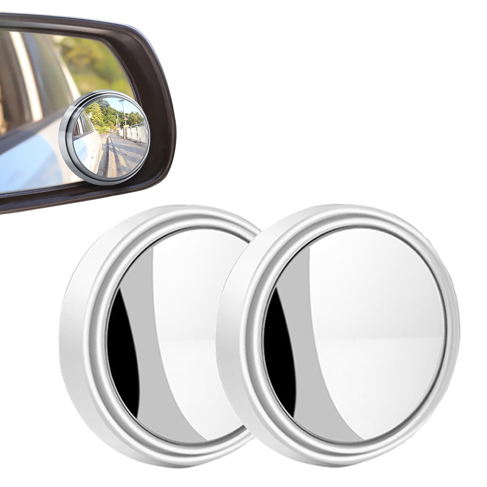 zoerbufan 2 STK Toter Winkel Spiegel, Auto Blind Spot Spiegel Seitenspiegel, 360° Weitwinkel Einstellbare HD Glas Konvexe Spiegel für Alle Arten von Fahrzeugen von zoerbufan