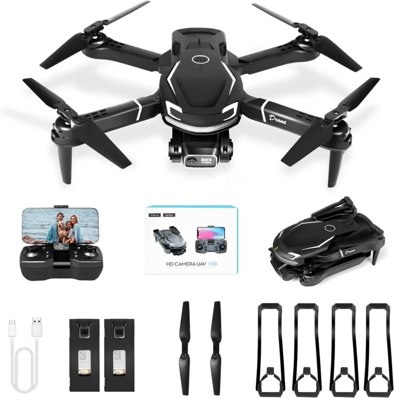 Drohne mit Kamera HD 4K,Faltbare Drohne Lange Flugzeit,RC Quadcopter mit Tasche,3D Flip,One Key Start/Landen,Headless Mode,Flugbahnflug,Mini Drone Geschenk für Anfänger Kinder Jugendliche von zoeyzoey