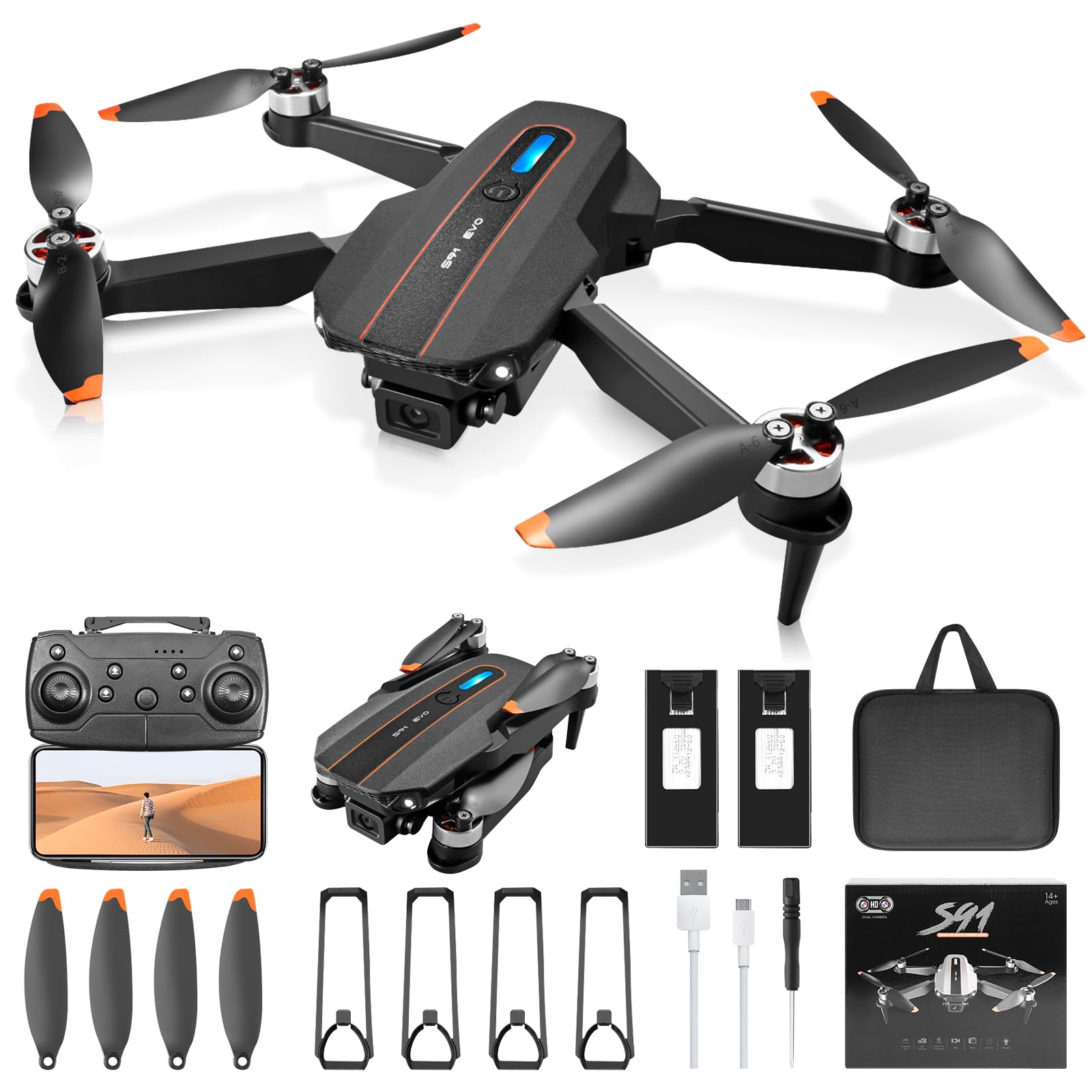 Drohne mit Kamera HD 4K,Faltbare mit FPV Übertragung,RC Quadcopter mit Tasche,Kreisflug,3D Flip,One TasteRuckkehr,Headless Mode,Mini Drone Geschenk für Anfänger Kinder Jugendliche O von zoeyzoey