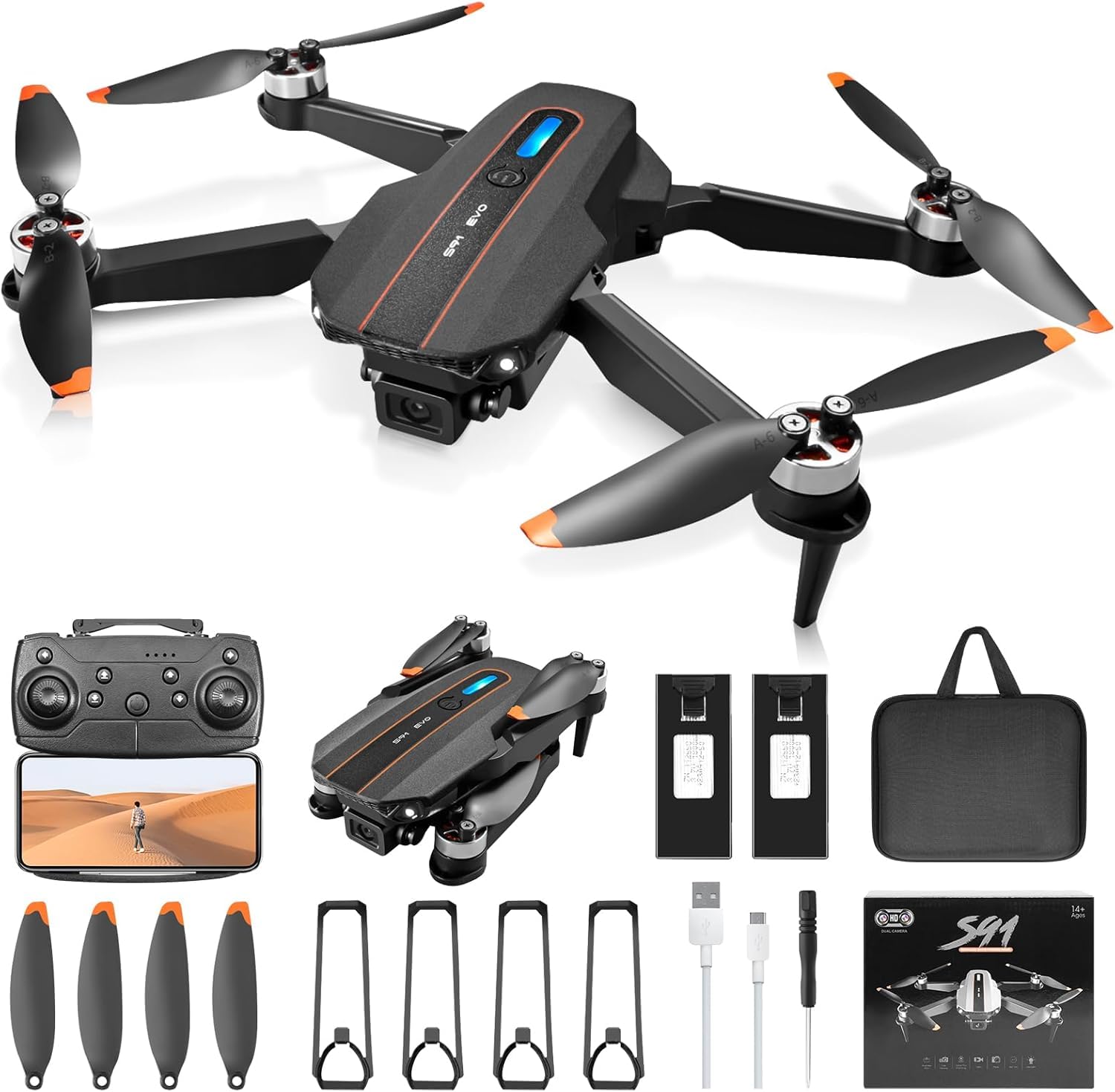 Drohne mit Kamera HD 4K,Faltbare mit FPV Übertragung,RC Quadcopter mit Tasche,Kreisflug,3D Flip,One TasteRuckkehr,Headless Mode,Mini Drone Geschenk für Anfänger Kinder Jugendliche von zoeyzoey